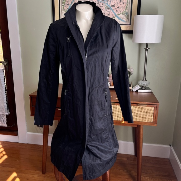 Stella Carakasi Favorite Jacket Cotton Metal Twill Black Zip Trench - Picture 2 of 9
